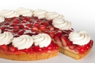 aardbeienvlaai met slagroom